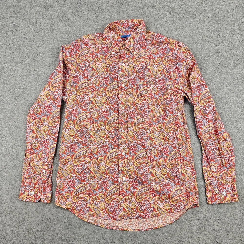 J. McLaughlin Shirt Mens Medium Multicolor‎ Paisley Cotton Long Sleeve Button Up